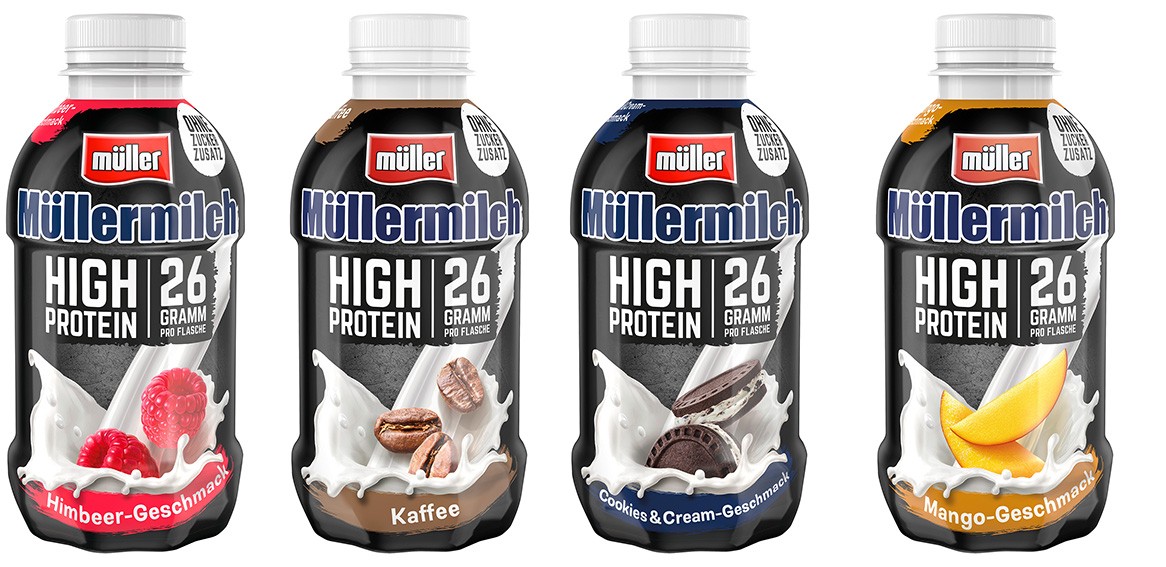 — Milchpur Geschmack: Müllermilch Starker Protein Sorten High Vier neue