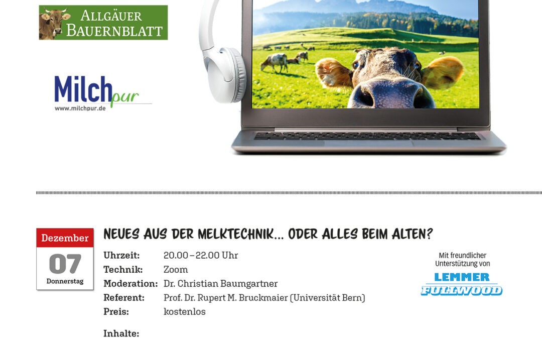 Kostenloses Webinar: Melktechnik