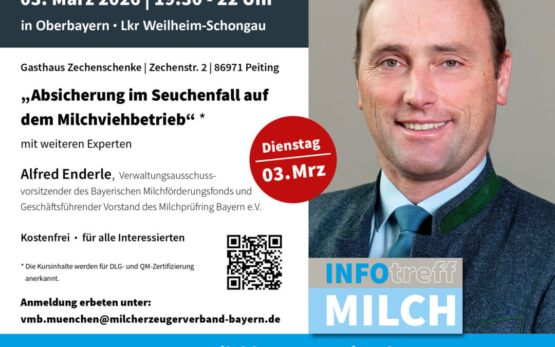 INFOtreff Milch: „Absicherung im Seuchenfall auf dem Milchviehbetrieb“